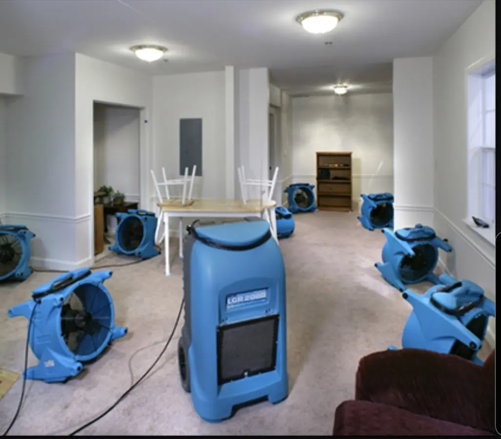 Air movers and dehumidifier setup for Water Extraction & Removal in Torrance